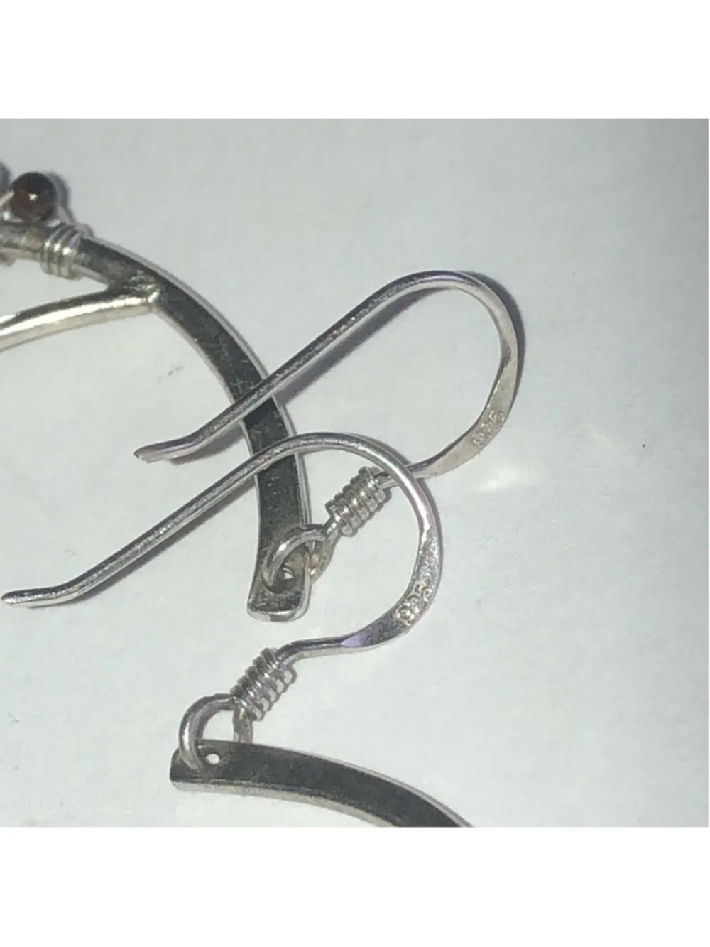 Elegant Sterling Silver Hoop Earrings with Black and Green Accents